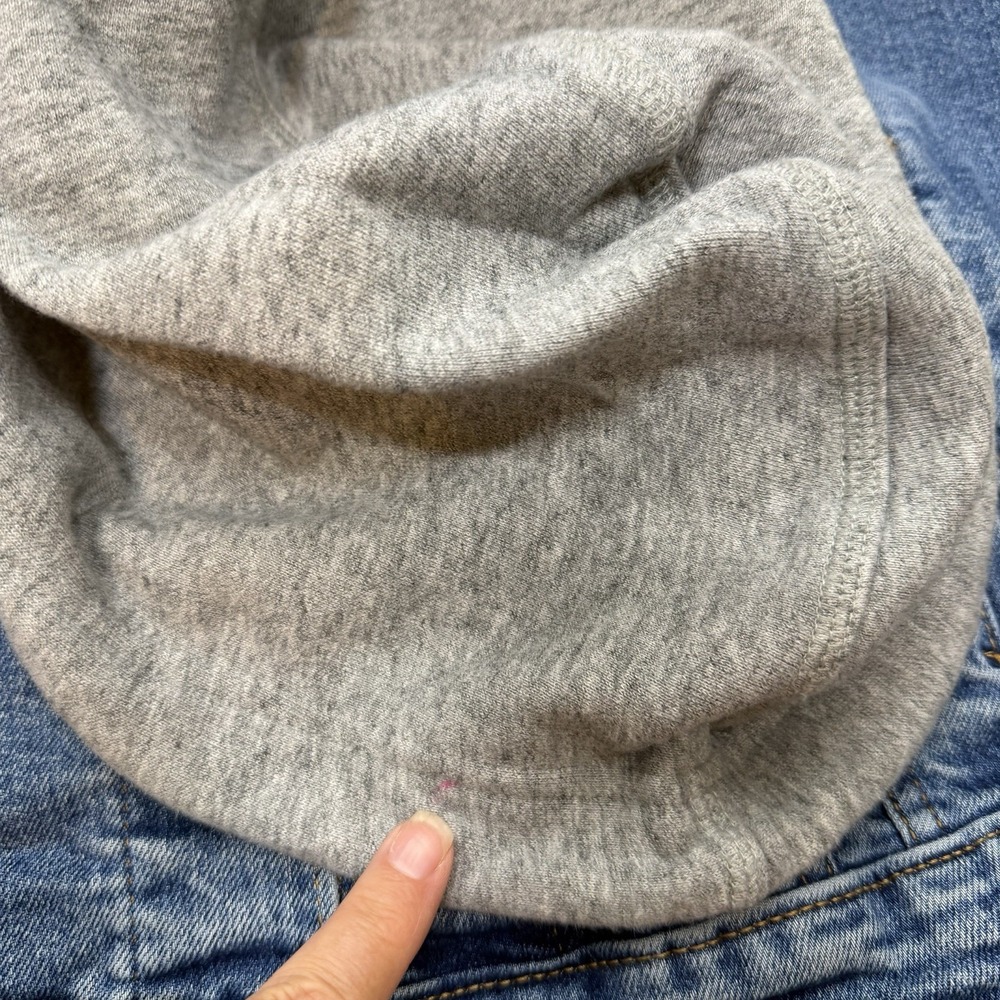 Levi's Hybrid Trucker Jean Jacket Women's Medium Hooded Denim Button Close Flaw - Picture 11 of 11